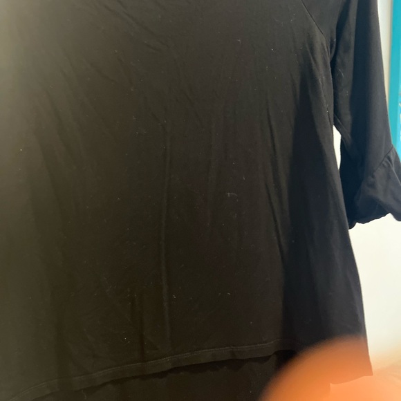 Black Ruffle Sleeve Top - Picture 3 of 3